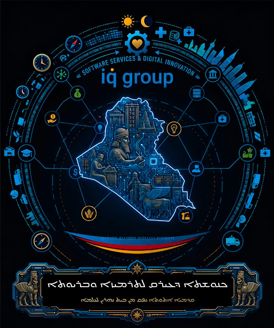 هوية IQ Group وخريطة العراق الرقمية